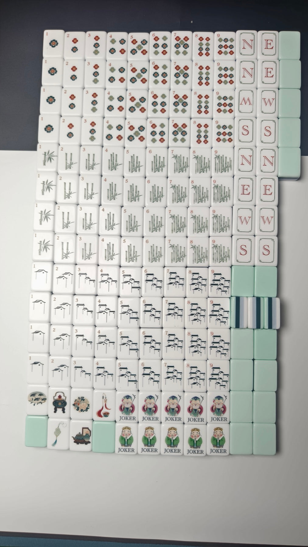 Jade Garden American mahjong tiles — tile faces and original artwork