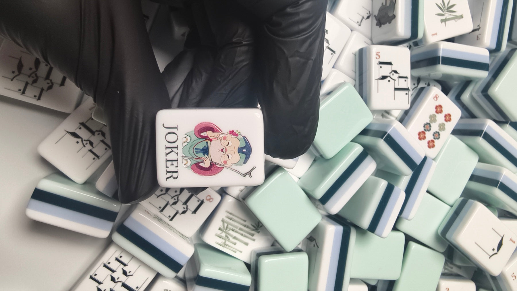 Jade Garden American mahjong tiles — single tile or reverse-side detail