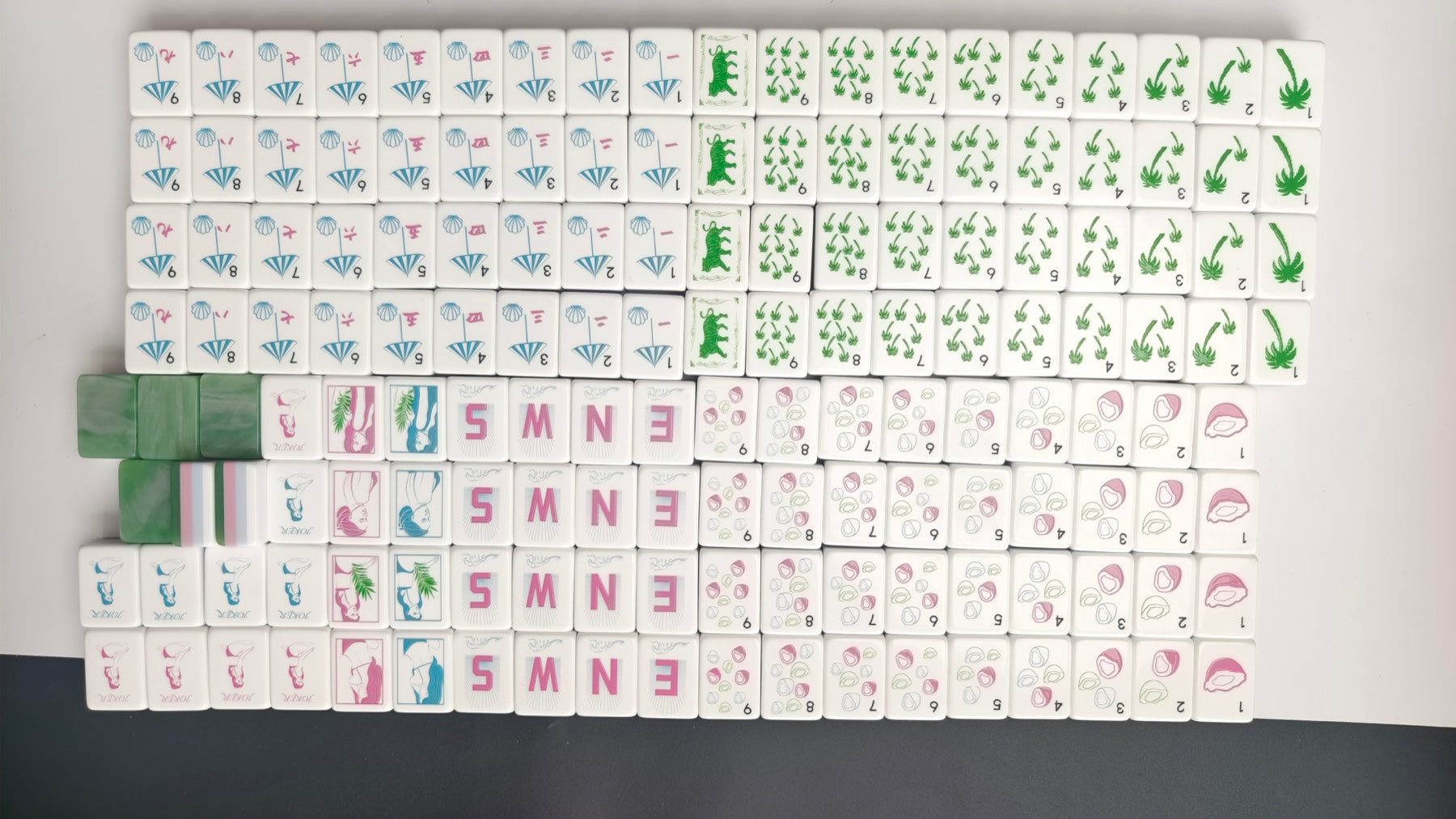Riviera American mahjong tiles — tile faces and original artwork
