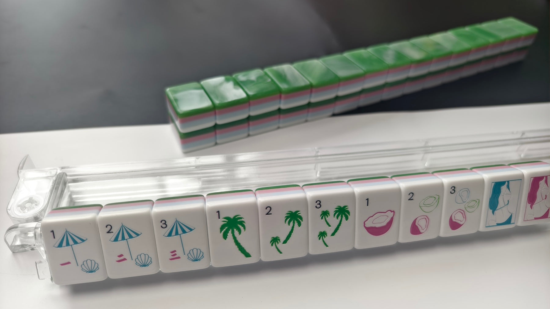 Riviera American mahjong tiles — rack display and acrylic construction