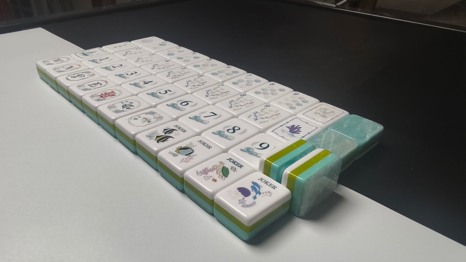 Serene Tide American mahjong tiles — complete set overview