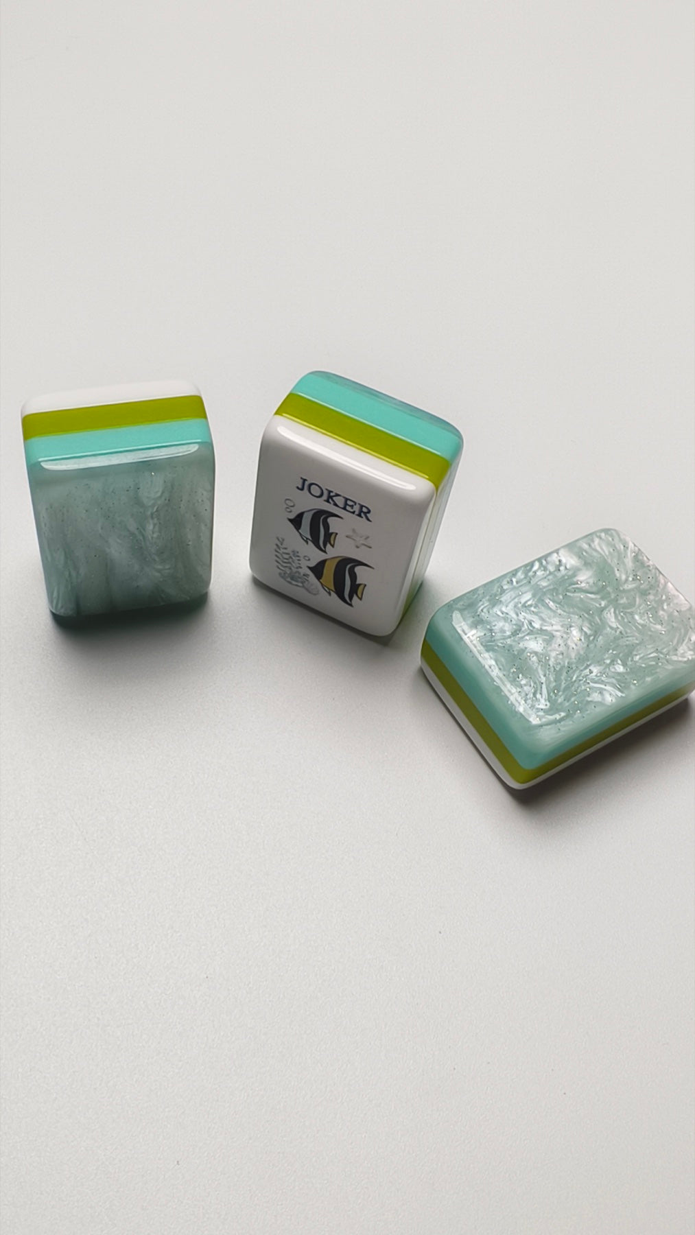 Serene Tide American mahjong tiles — single tile or reverse-side detail