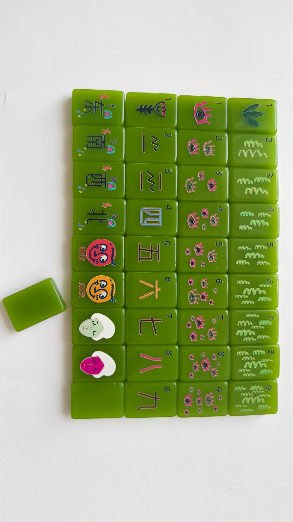 Visionary emerald American mahjong tiles — complete set overview