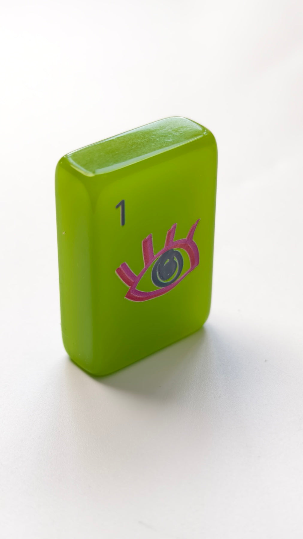 Visionary emerald American mahjong tiles — single tile or reverse-side detail