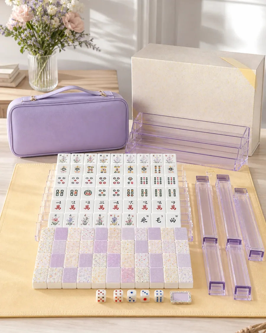 Playful brunch American mahjong scene with colorful table styling
